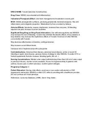 Toradol Nursing Considerations