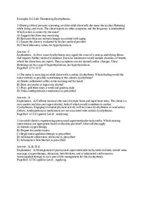 Exemplar 16.I Life-Threatening Dysrhythmias