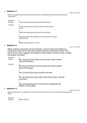 Servsafe Practice Exam Part 1