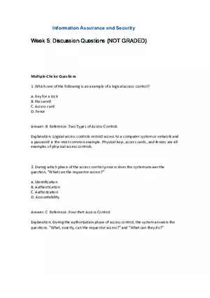 Information Assurance and Security Week 5