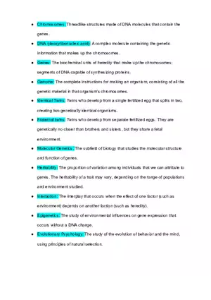 Genetics Vocabulary