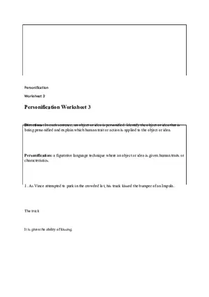 Personification Worksheet 3