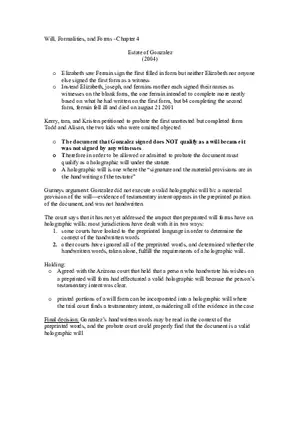 Will, Formalities, and Forms Estate of Gonzalez (2004)