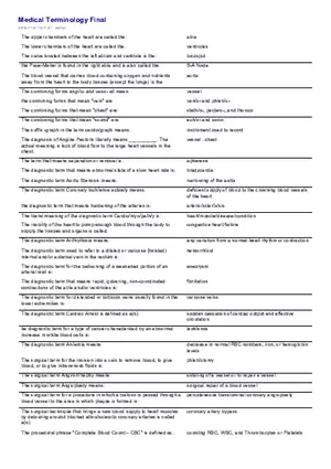 Medical Terminology Final