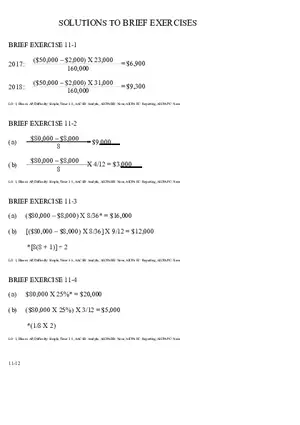 Chapter 11 Solutions to Brief Exercises Part 1