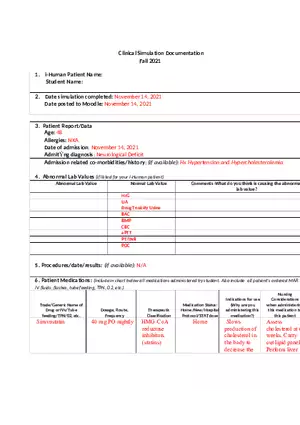 Neurological Deficit Simulation