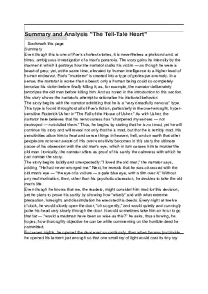 Summary and Analysis The Tell-Tale Heart