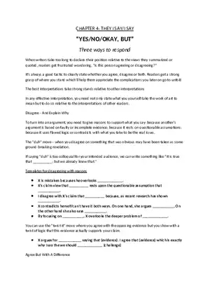 Chapter 4 They I Say I Say