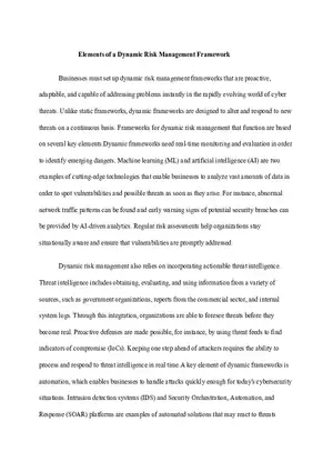 Dynamic Risk Management