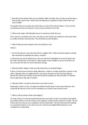 Allegory of the Cave Commonlit Answers