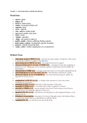 Chapter 2 - The Human Body in Health and Disease