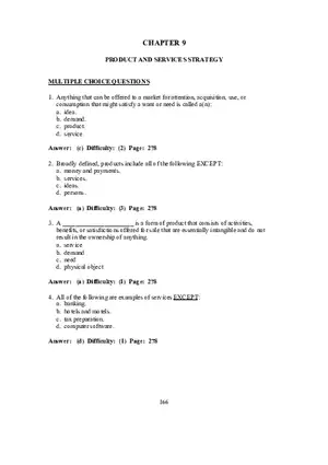 Chapter 9 Product and Services Strategy