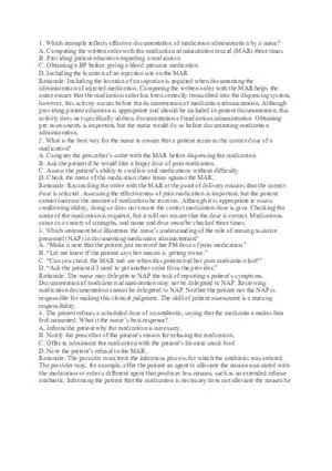 Which Example Reflects Effective Documentation of Medication Administration by a Nurse