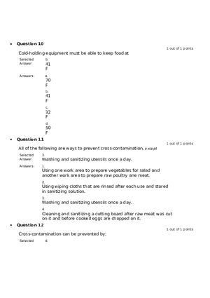 Servsafe Practice Exam Part 12