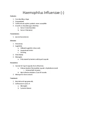 Haemophilus Influenzae (-)