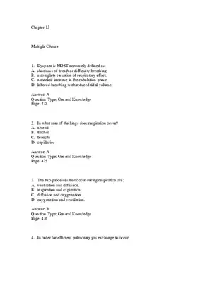 Respiratory Emergencies Answers