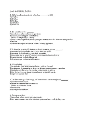 Answers Quiz 1