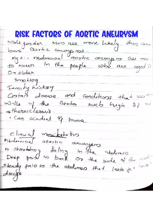 Risk Factors of Aortic Aneurysm