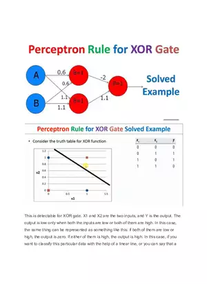 Perceptron Rule for XOR Gate Solved Example