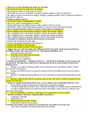 Microeconomics Answer Key