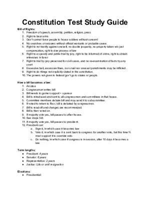 US Constitution Study Guide