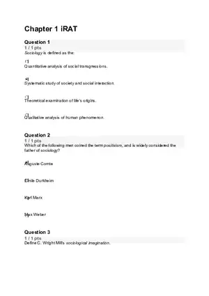 Sociology Chapter 1 iRAT