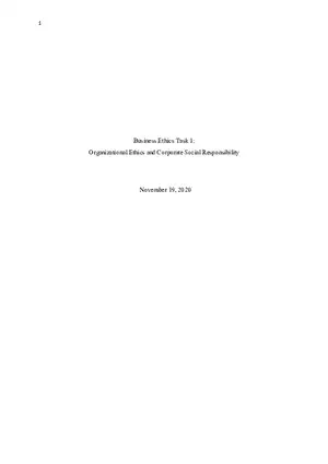 Organizational Ethics and Corporate Social Responsibility