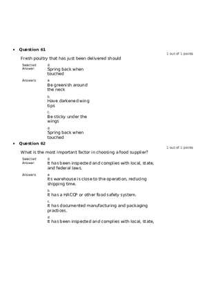 Servsafe Practice Exam Part 14