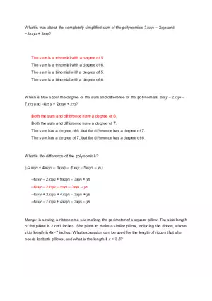What is the Difference of the Polynomials