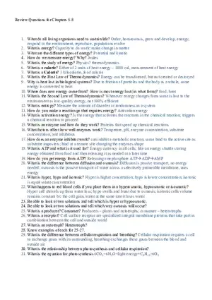 Biology Review Module Chapters 5 8