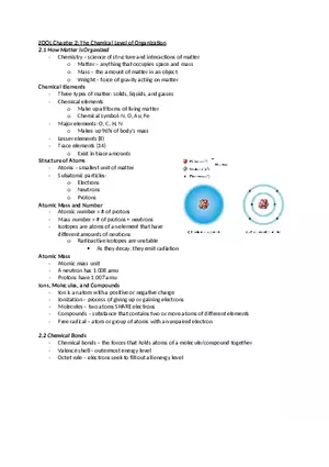 Chapter 2 The Chemical Level of Organization