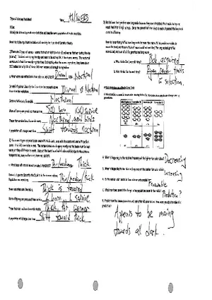 Types of Selection (Worksheet Answers)