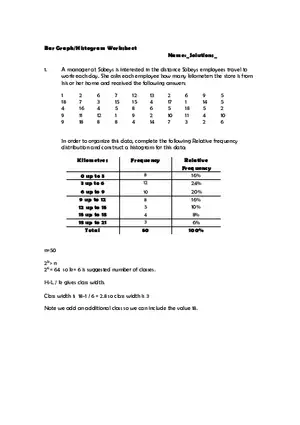 Histogram Worksheet
