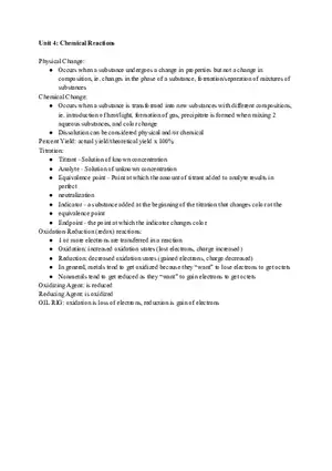 Unit 4 The Chemical Reactions