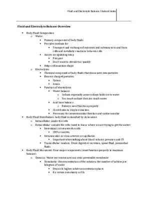 Fluid and Electrolyte Balance Overview