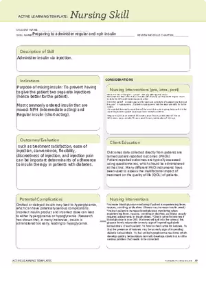 Preparing to Administer Regular and NPH Insulin