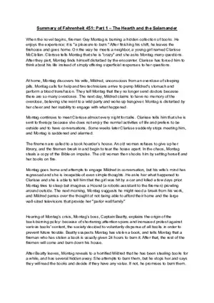 Summary of Fahrenheit 451 Part 1 – The Hearth and the Salamander