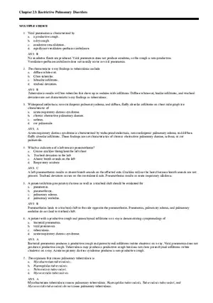 Chapter 23 Restrictive Pulmonary Disorders