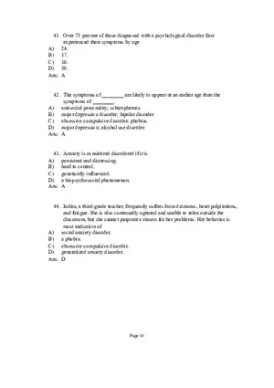 Psychological Disorders Answer Part 2