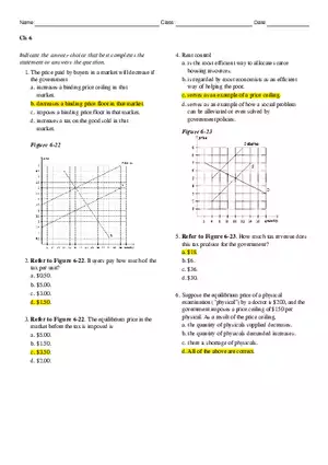 Microeconomics Chapter 6 Answers