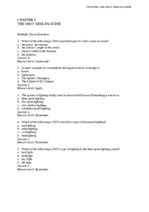 Chapter 4 The Shot Mise-En-Scene