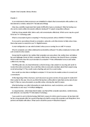 Chapter One Computer Literacy Review