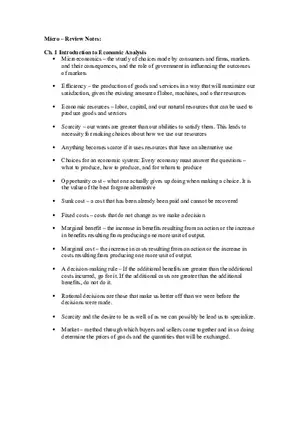 Microeconomics Chapters 1-3