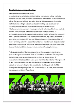 The Effectiveness of Personal Selling