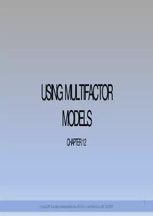 Chapter 12: Using Multifactor Models
