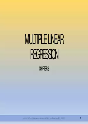 Chapter 8: Multiple Linear Regression