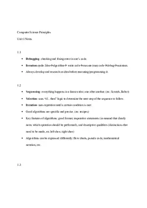 Computer Science Principles Unit 1 Notes