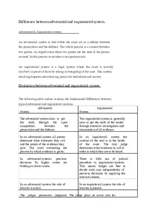 Difference Between Adversarial and Inquisitorial System