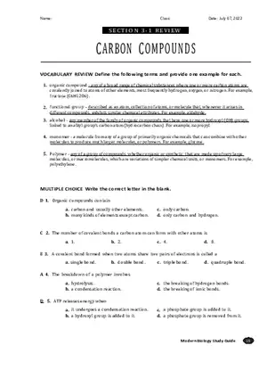 Carbon Compounds Section 3-1