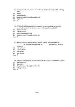 Psychological Disorders Answer Part 4